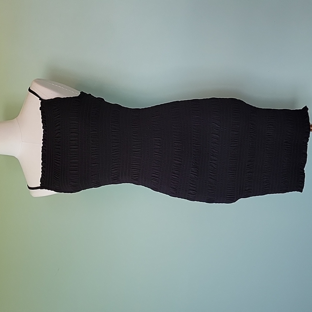 H&M Black Fitted Midi Dress